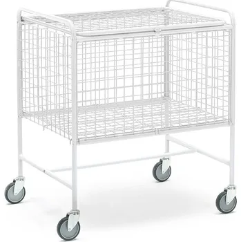 Drátěný vozík VAN, s víkem, bílý
