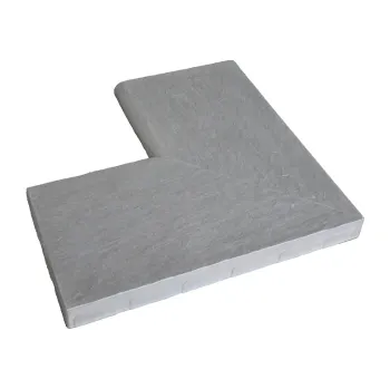 Zahradní obrubník Bazénový lem Presbeton Slate vnitřní roh 600x600x55 mm reliéfní šedý