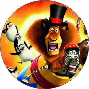 Jedlá dekorace na dort Jedlý papír Madagascar cirkus 19,5 cm