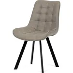 Autronic Židle jídelní, béžová látka v dekoru broušené kůže, černý kov HC-V3066 LAN3