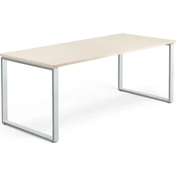 Psací stůl Psací stůl QBUS, O-podnož, 1800x800 mm, stříbrný rám, bříza