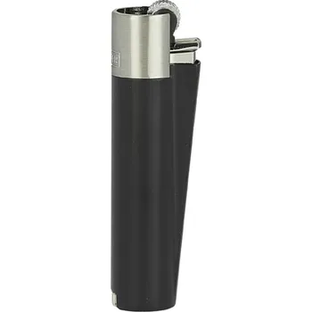 Zapalovač Clipper kovový černý a stříbrný