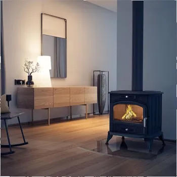 Krbová kamna Kratki KOZA K6 TF s ventilátorem (130 mm), černá