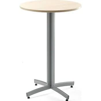 Jídelní stůl Barový stůl SANNA, Ø700x1050 mm, stříbrná/bříza
