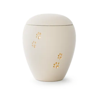 Smuteční dekorace Zvířecí urna Siena Paws - Krémová 2,8l