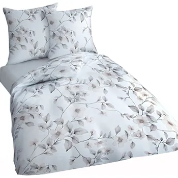 Povlečení Flanelové povlečení 140/220 + 70/90 - 5009C Květy krémové