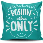 ASIR Povlak na polštář NKLF-322 tyrkysový Positive Vibes Only