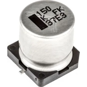 Kondenzátor, řada: FK SMD 150μF ±20procent 320mΩ 80V dc, SMD Hliníkové elektrolytické AEC-Q200 Panasonic