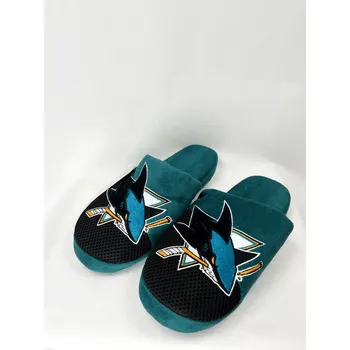 Pánské pantofle FOCO Pánské pantofle San Jose Sharks NHL Team Logo Staycation Slipper Velikost: L = 44-45 EU