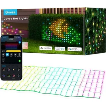 LED osvětlení Govee RGBIC venkovní světelná síť - 1,43 x 0,85m Matter