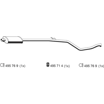 Výfukový systém Střední tlumič výfuku ERNST 505024
