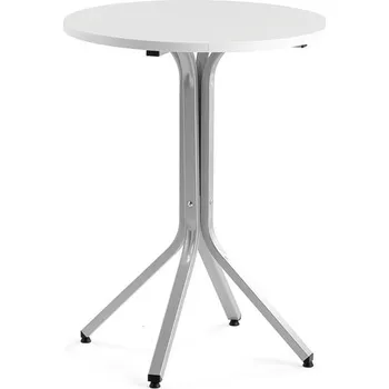 Jednací stůl Stůl VARIOUS, Ø700 mm, výška 900 mm, stříbrná, bílá