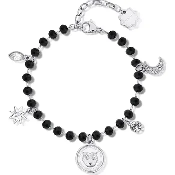 Náramek Brosway Slušivý ocelový náramek s korálky a přívěsky Chakra BHKB130 + 2 měsíce na vrácení zboží