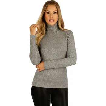 Dámský svetr Dámský pletený rolák LITEX šedý XL