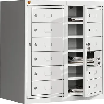 Poštovní schránka Přihrádková skříň PRIVATE, 2x6 přihrádek, šedá