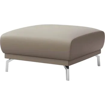 Taburet Šedá kožená podnožka MESONICA Puzo