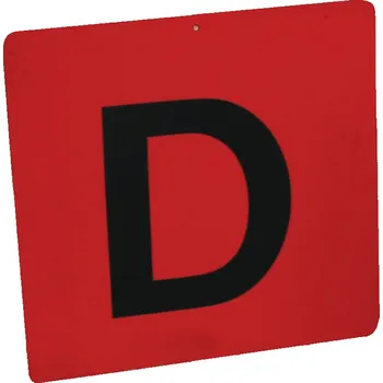 Sada 4 PVC panelů s písmeny A B C D pro označování vozatajských překážek červenočerné