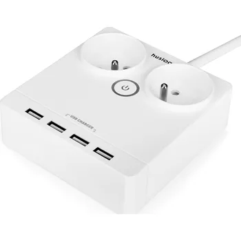 Elektrická zásuvka Prodlužovací kabel Huslog bílý 2x zásuvka + 4x USB