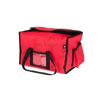 Termobox Taška na 6x lunchbox 20x25 cm z codury, zapínání na suchý zip, červený s černým lemováním | FURMIS, LUNCHBOX 6
