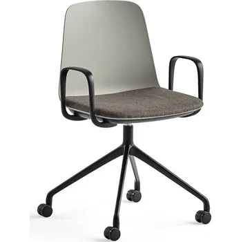 Jednací židle Židle LANGFORD, kolečková, šedá/hnědá