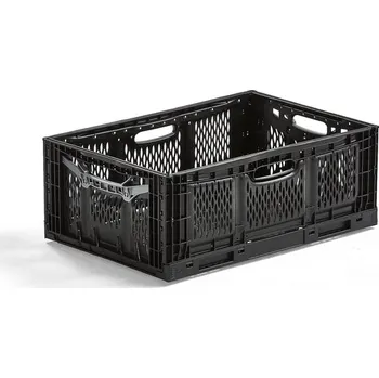 Skládací přepravka RILEY, 600x400x230 mm, černá
