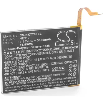 Baterie pro mobilní telefon VHBW Baterie pro Nokia 7, HE317, 3000 mAh