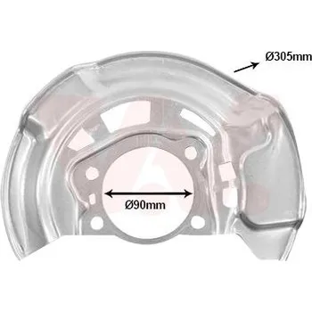 Brzdový kotouč Ochranný plech proti rozstřikování, brzdový kotouč VAN WEZEL 5420371