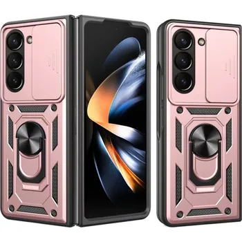 Pouzdro na mobilní telefon Kryt Samsung Galaxy Z Fold 5 Techsuit CamShield Pro rose gold