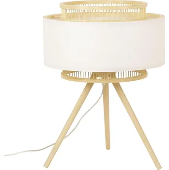 Stojací lampa Stolní lampa DKD Home Decor Kaštanová Polyester Bílá Bambus (36 x 36 x 48 cm)