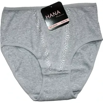 Dámské kalhotky do pasu žebrové s krajkou 38295 šedé 607/238