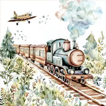 Bavlna premium NELA PANEL M cestuji vláčkem