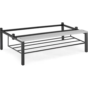 Šatní skříň Lavice k šatní skříňce, rošt na obuv, 900 mm, šedá, HPL