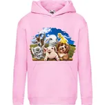 dětská levná mikina, kapuce, domácí zvířátka Barva: Pink - růžová, velikost: 128