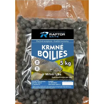 Boilies Raptor Baits Mrtvá Ryba 5 kg 20mm