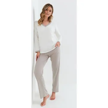 Dámské pyžamo Dámské pyžamo Ginevra bílé s mikromodalem M