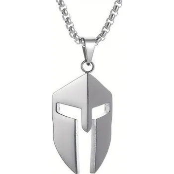Přívěsek Přívěšek z chirurgické oceli Spartan warrior Stříbrný, Model BEZ ŘETÍZKU (pouze přívěsek) Impress Jewelry 97k-cube