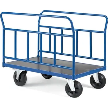 Plošinový vozík Plošinový vozík TRANSFER, 2 boční trubkové rámy, 1000x700 mm, gumová kola, s brzdami