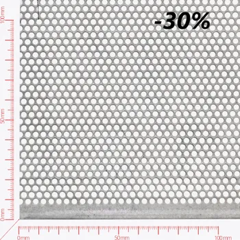 Plech Děrovaný plech; děrování kruhové přesazené; otvor 3,0mm; rozteč 4,0mm