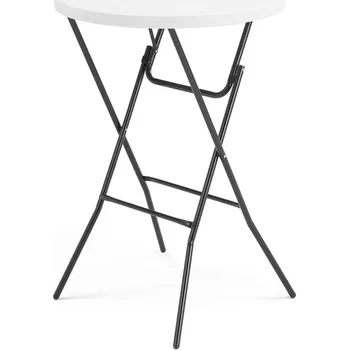 Jídelní stůl Plastový skládací stůl CLARA, Ø 800 mm, černá konstrukce