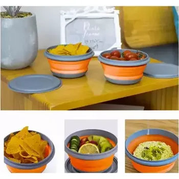 Skládací miska s víkem - 3 ks