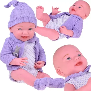 Panenka JOKO Panenka Smiling s čepičkou a fialovým svetrem 40 cm
