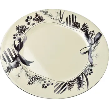 Talíř Mondex Blanche Festive IV 33 cm bílý s vánočním motivem