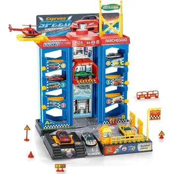 autíčko Wiky Vehicles Parkovací stanice s vrtulníkem 30x27x37 cm