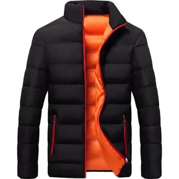 Pánský kabát Zimní prošívaná bunda bez kapuce se stojáčkem Velikost: 5XL, Barva (Varianta): 5513 black and red