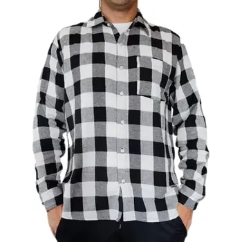 Pánská košile Raj Pol 737529 flanelová košile black/white