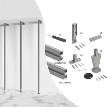 Šatní skříň Emuca Šatní modulární systém ZERO 2115 mm - 3 stojky / Béžová