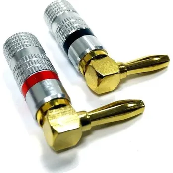 Příslušenství pro gramofon TESLA Speaker Banana Plugs Angle - Set reproduktorových banánků