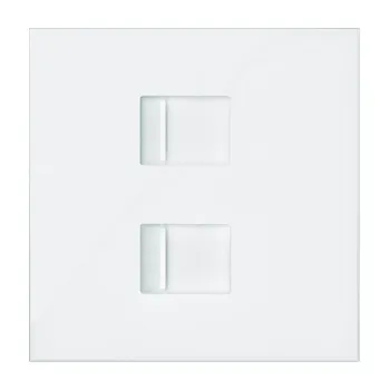 Elektrická zásuvka Simon 100 10000006-230 Kryt datové zásuvky 2 násobné RJ45 s protiprachovou krytkou bílá matná