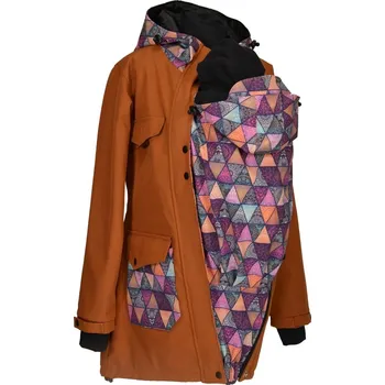 Softshellový nosící kabát 2v1 - karamel/trojúhelníky Velikost: S
