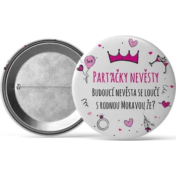 Svatební dekorace Svatební buttony s vlastní grafikou - 50 mm